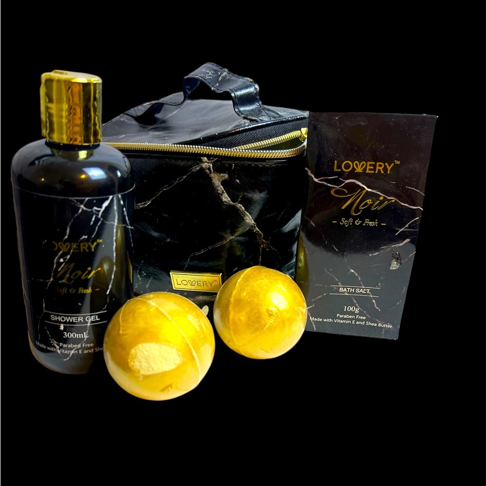 Bath Gift Baskets for Men, Boyfriend, Him, Dad, Noir Mens Spa Jasmine
